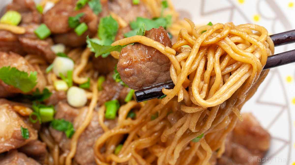 Pork noodle stir-fry recipe